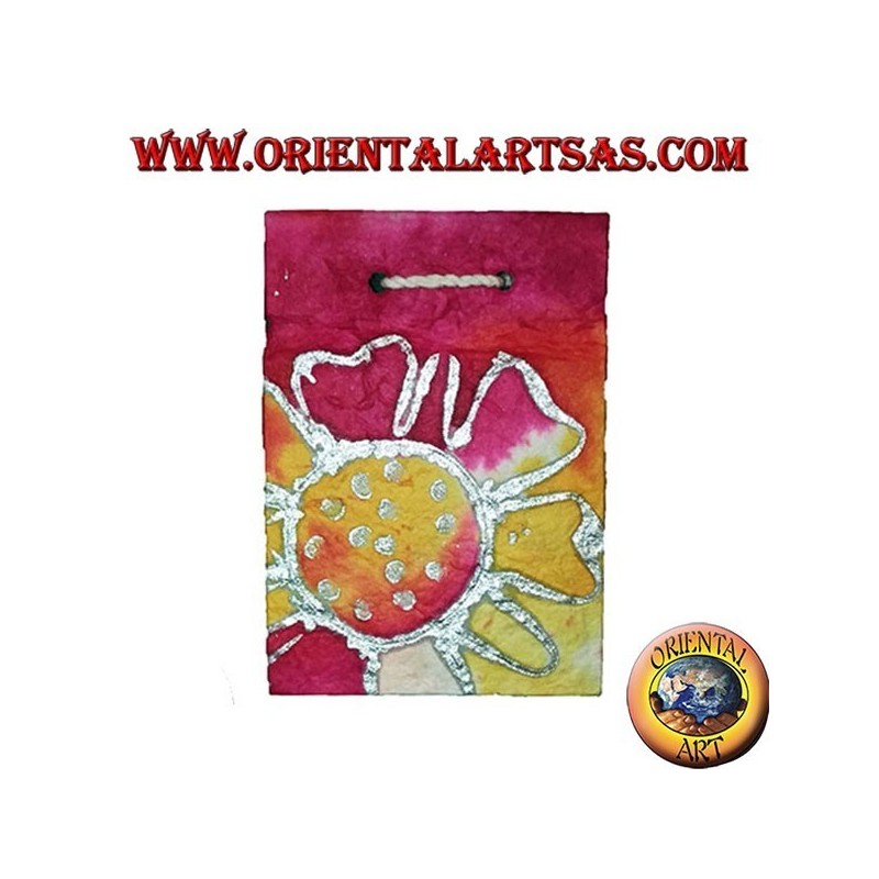 Taccuino in carta di riso colorata con apertura verticale, 10 cm