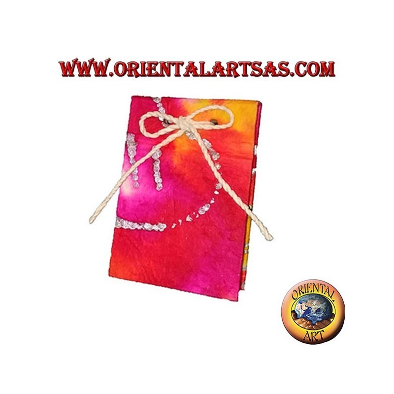 Notebook in colored rice paper with vertical opening, 10 cm