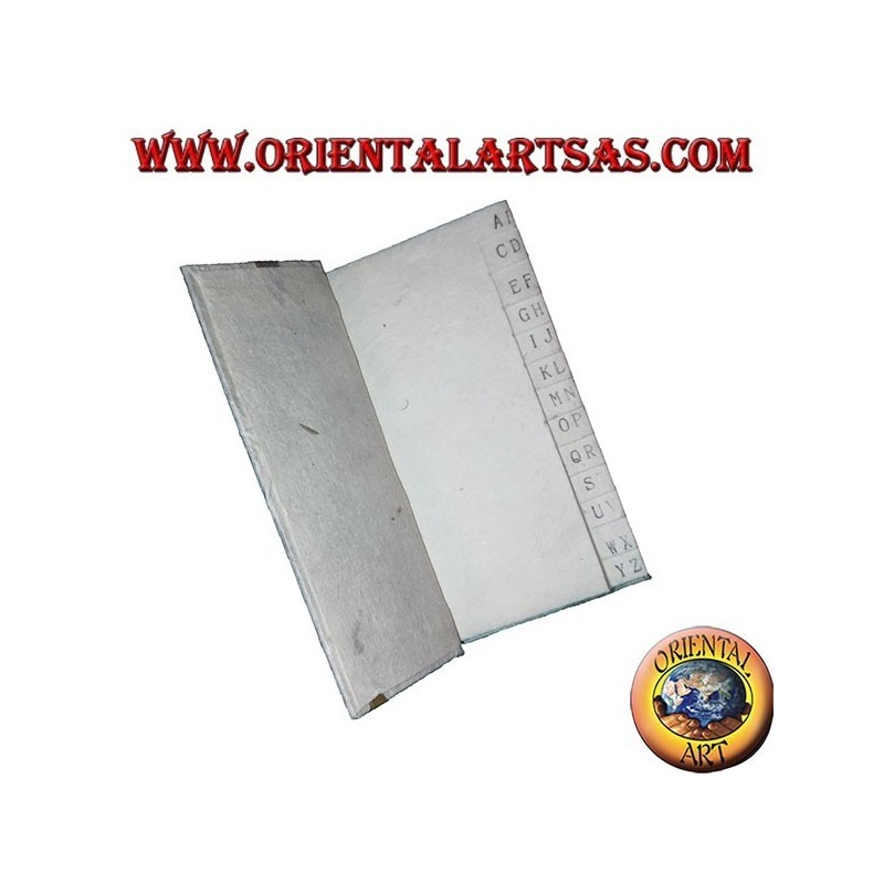 Annuaire téléphonique en papier de riz et pétales avec un crayon dans le coffre, 11 cm