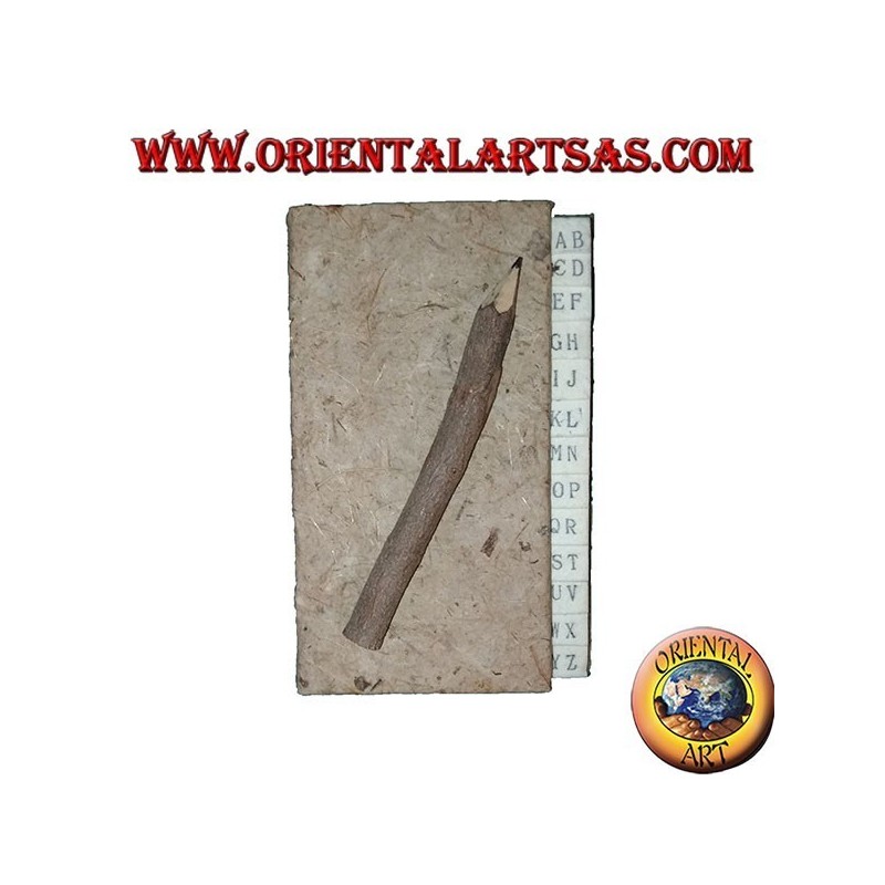 Telephone book in tree bark with pencil in the trunk, 11 cm