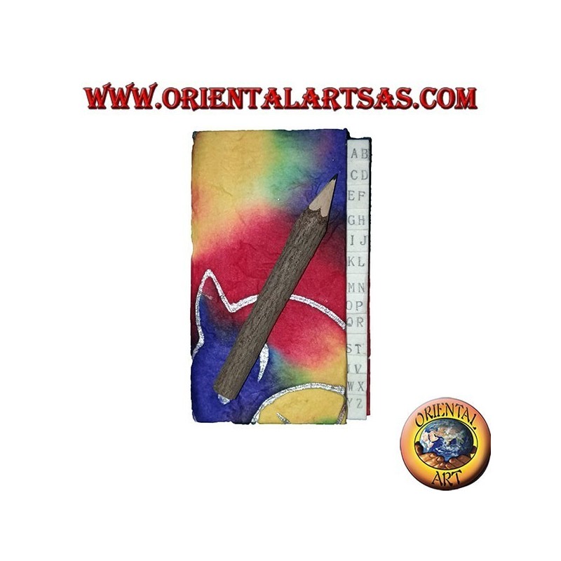 Annuaire téléphonique en papier de riz de couleur avec un crayon dans le coffre, 11 cm