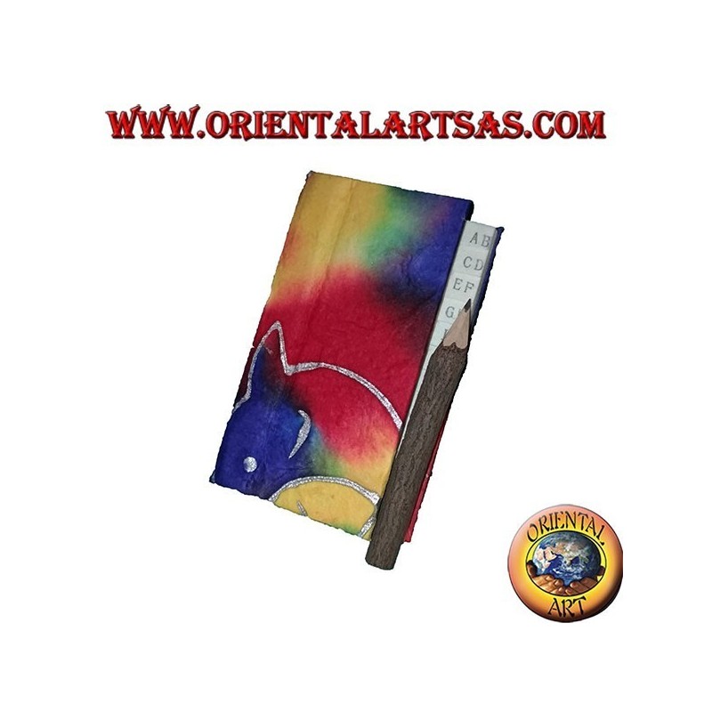 Annuaire téléphonique en papier de riz de couleur avec un crayon dans le coffre, 11 cm