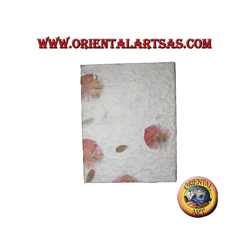 Agenda telefónica en papel de arroz y pétalos con lápiz en el tronco, 14 cm.