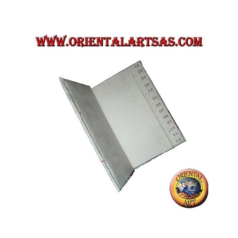 Rubrica telefonica in carta di riso e petali con matita nel tronco, 14 cm