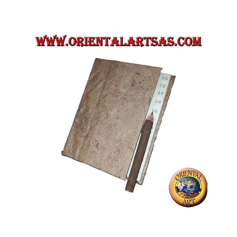 Telephone book in tree bark with pencil in the trunk, 14 cm