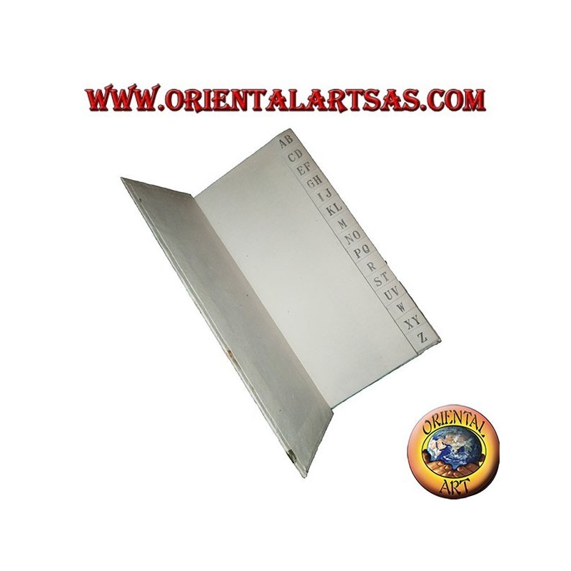 Telephone book in rice paper and petals with pencil in the trunk, 21 cm