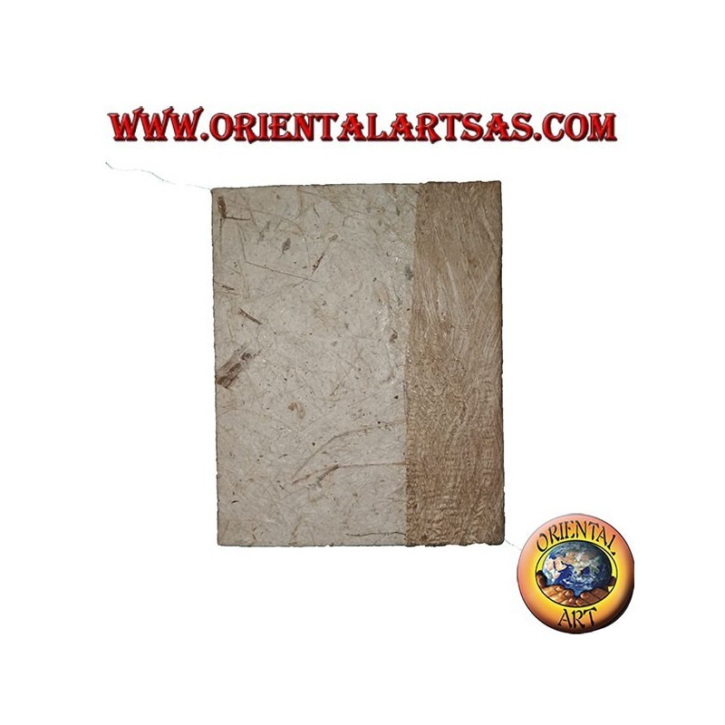 Rubrica telefonica in corteccia d'albero e placca con elefante e albero, 14 cm