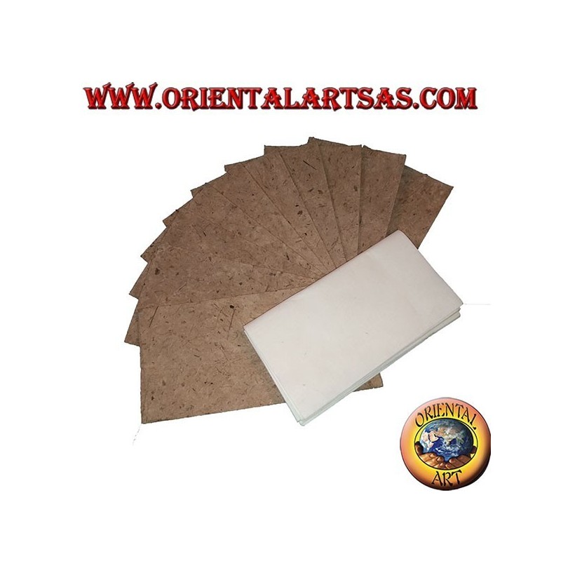 Envelopes for letters with sheets of tree bark and rice paper, 10 pcs