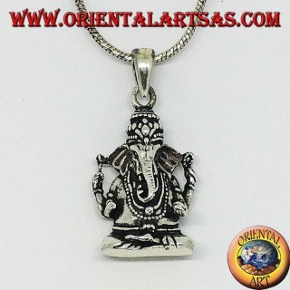 Silver pendant with statuette of Ganesha or Ganesh (large)