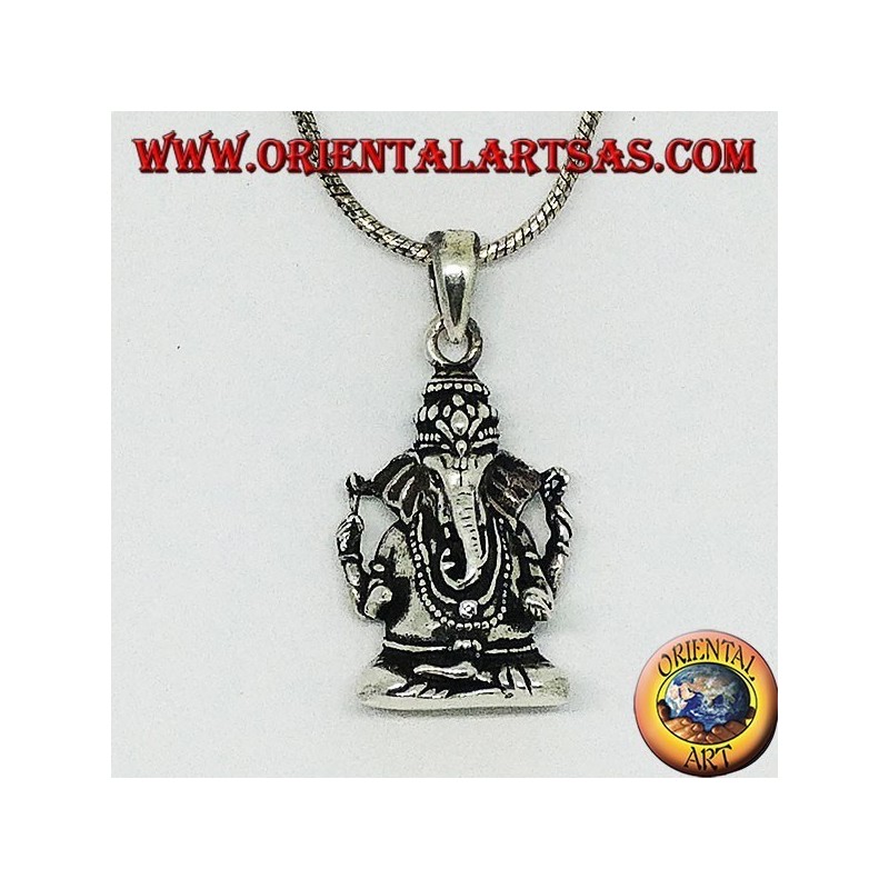 Colgante de plata con estatuilla de Ganesha o Ganesh (grande)