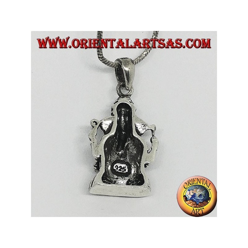 Silberanhänger mit Statuette von Ganesha oder Ganesh (groß)