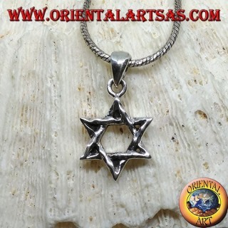 Pendentif en argent, étoile battue de David (étoile juive)