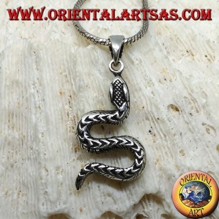 Colgante de plata, serpiente rastrera S