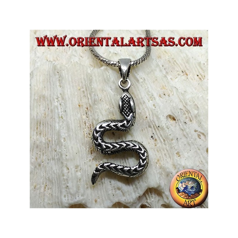 Colgante de plata, serpiente rastrera S