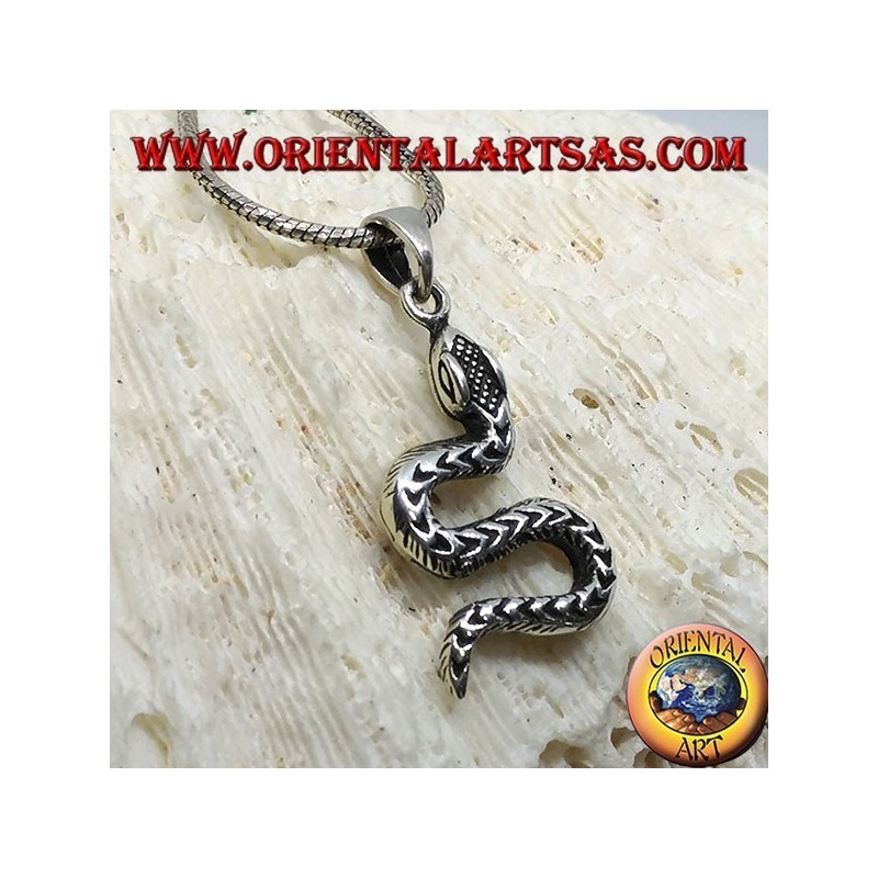 Colgante de plata, serpiente rastrera S