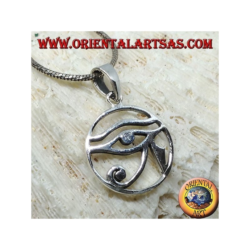 Silver pendant, eye of Horus smooth in the circle