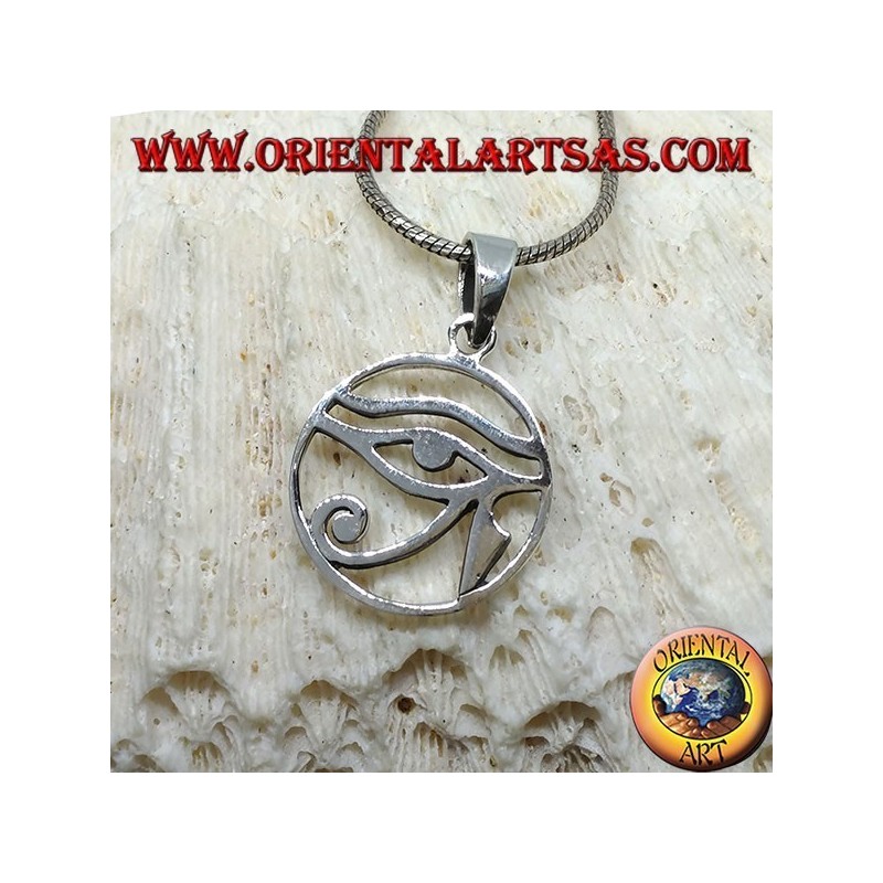 Silver pendant, eye of Horus smooth in the circle
