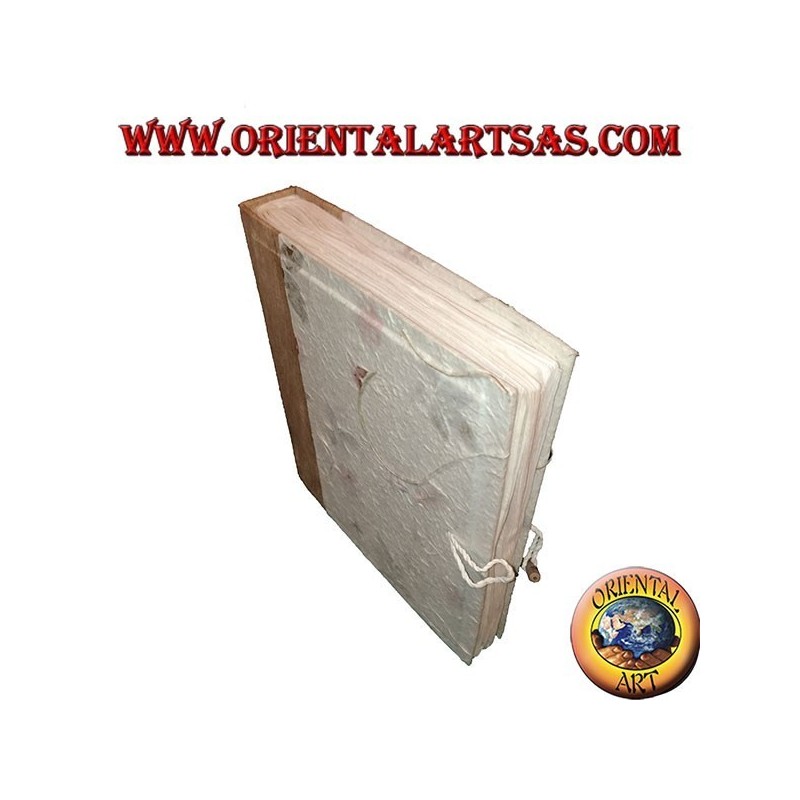 Album fotografico in carta di riso e petali di fiori con chiusura, 27 cm