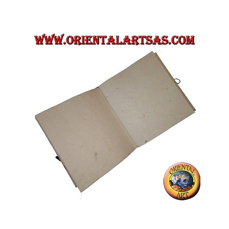 Photo album in rice paper with flower petals and embroidery, 27 cm