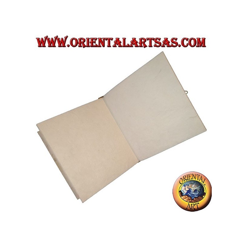 Photo album in rice paper and bark with floral pattern, 27 cm