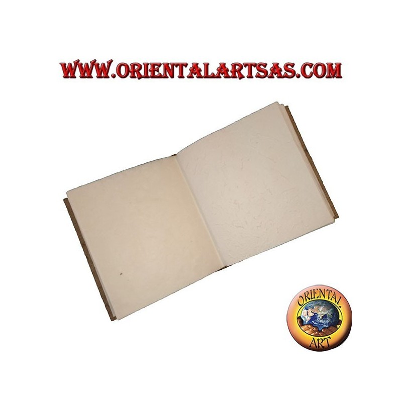 Photo album in tree bark with floral pattern, 27 cm