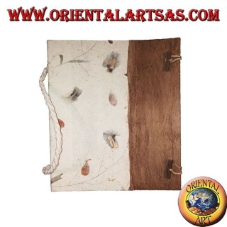 Photo album in paper of rice and bark with case closure, 27 cm