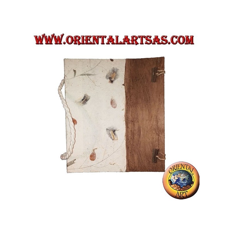 Photo album in paper of rice and bark with case closure, 27 cm