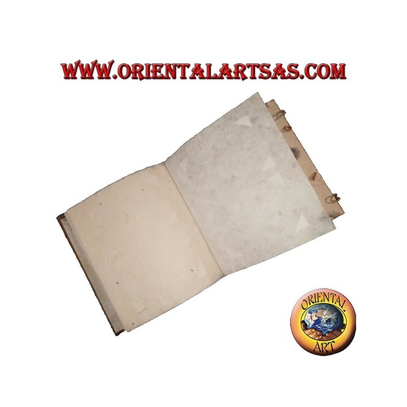 Photo album in paper of rice and bark with case closure, 27 cm