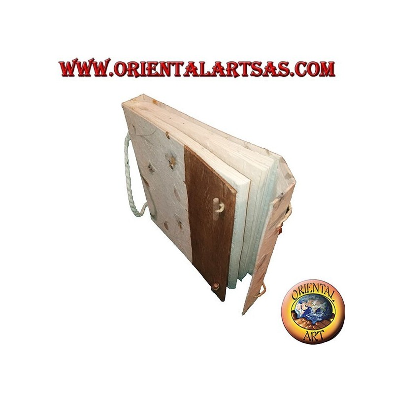 Photo album in paper of rice and bark with case closure, 27 cm