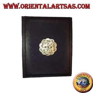 Photo album in rice paper with blue cover and plate, 27 cm