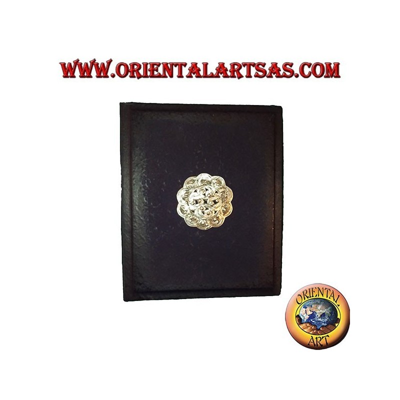 Album photo en papier de riz avec couverture et assiette bleues, 27 cm