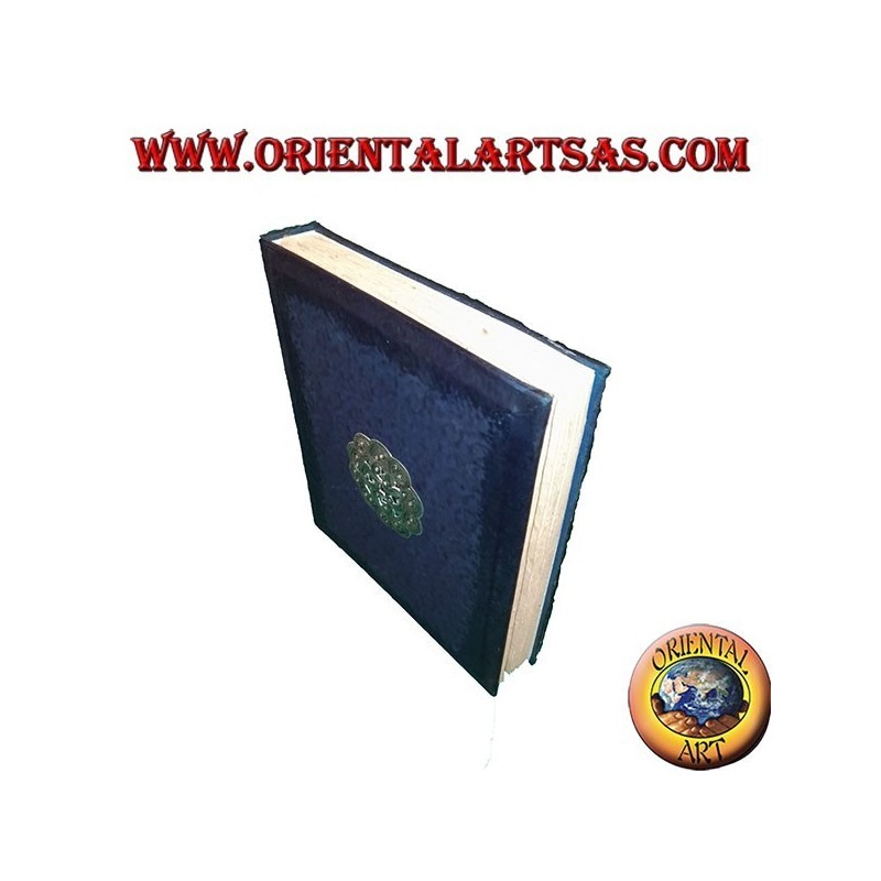 Photo album in rice paper with blue cover and plate, 27 cm