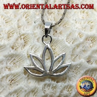 Pendentif en argent fleur de Lotus fleur sacrée pour l'hindouisme et le bouddhisme
