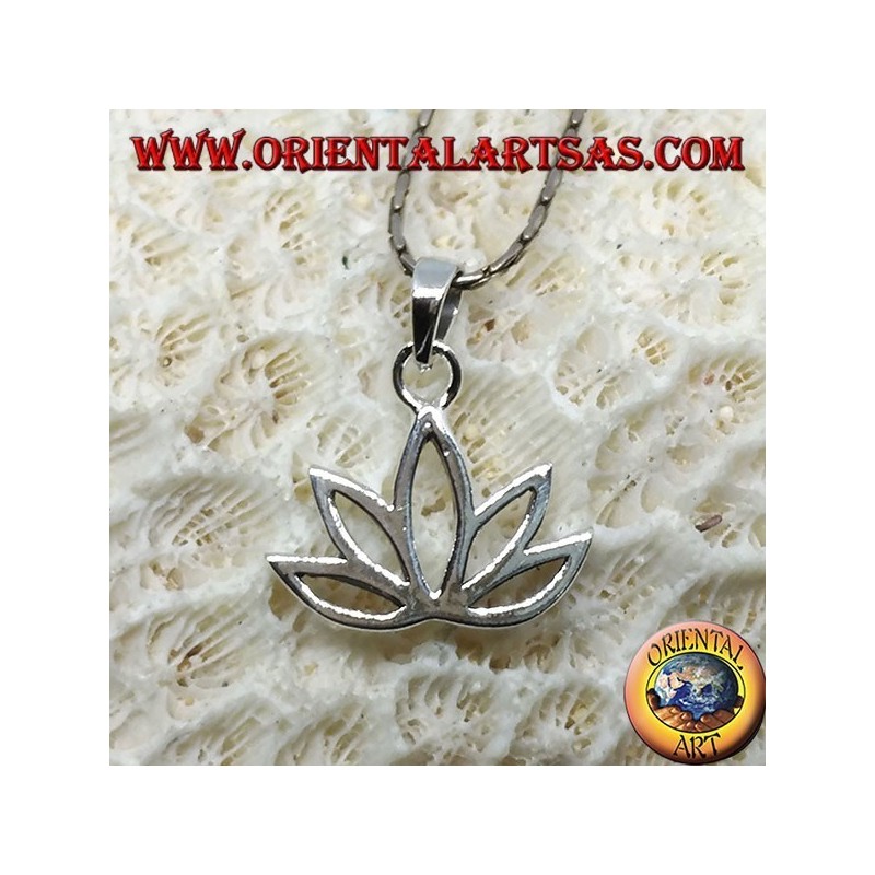 Silver pendant Lotus flower sacred flower for Hinduism and Buddhism