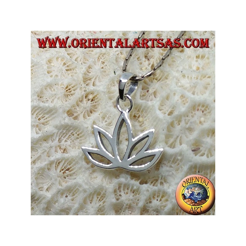 Pendentif en argent fleur de Lotus fleur sacrée pour l'hindouisme et le bouddhisme
