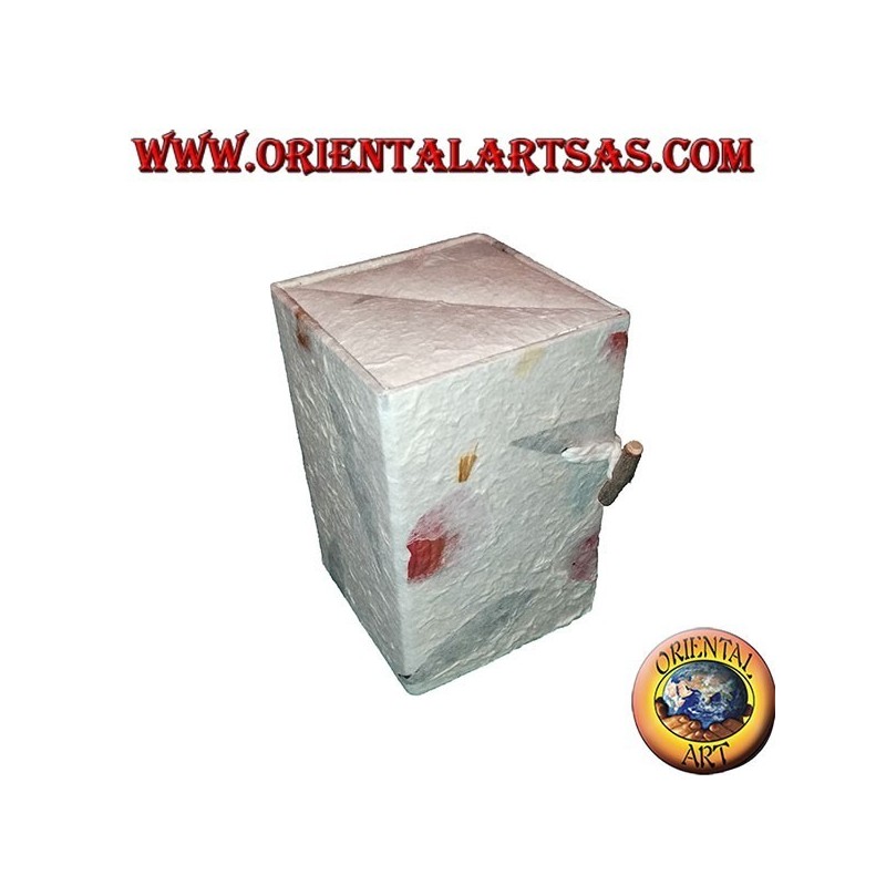 Jewelry box in rice paper with three parallelepiped drawers, 13 cm