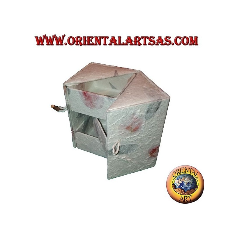Jewelry box in rice paper with three parallelepiped drawers, 13 cm