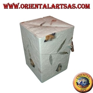 Schmuckschatulle aus Reispapier mit drei parallelen Schubladen, 15 cm