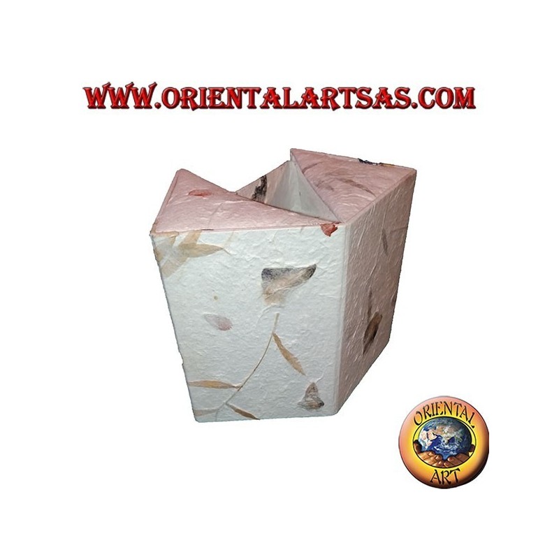 Jewelry box in rice paper with three parallelepiped drawers, 15 cm