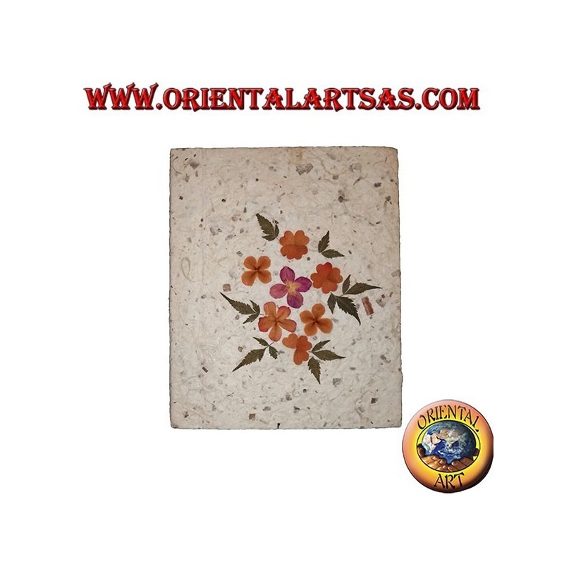 Cuaderno cuaderno en papel de arroz con pétalos de flores decoración 1, 21 cm.