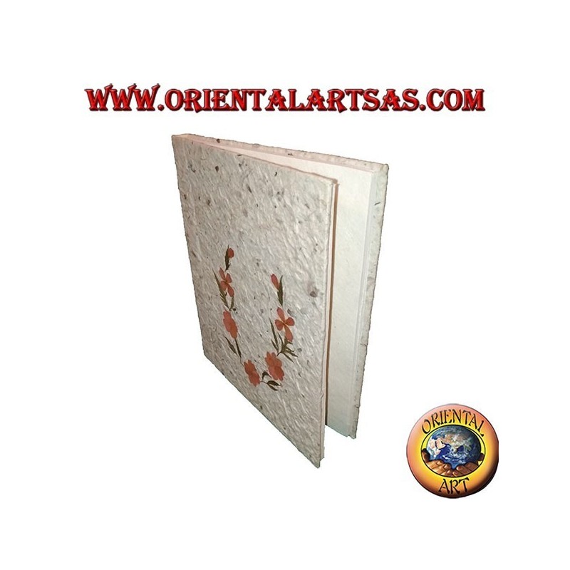 Cuaderno cuaderno en papel de arroz con pétalos de flores decoración 2, 21 cm.