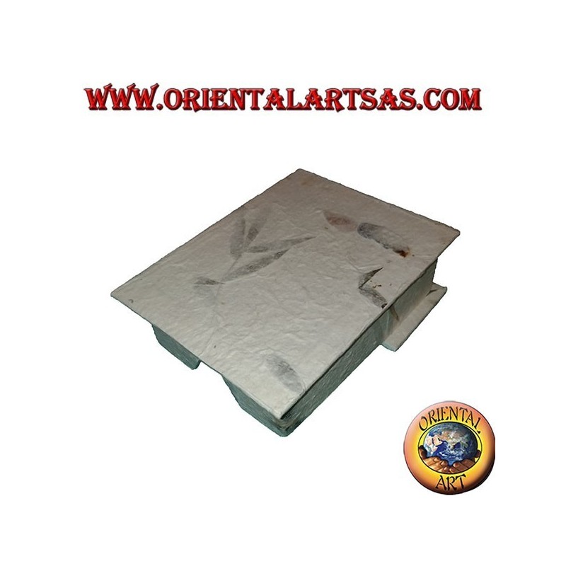 Porta biglietti per appunti in carta di riso e petali di fiori con foglietti