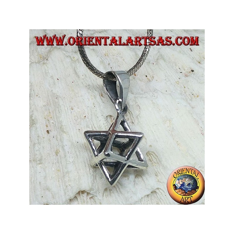 Ciondolo in argento della Merkaba  Mer-Ka-Ba