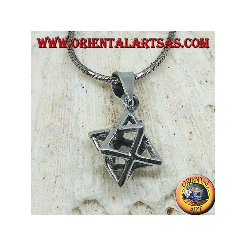 Ciondolo in argento della Merkaba  Mer-Ka-Ba
