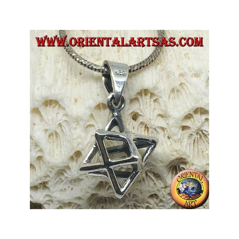 Ciondolo in argento della Merkaba  Mer-Ka-Ba