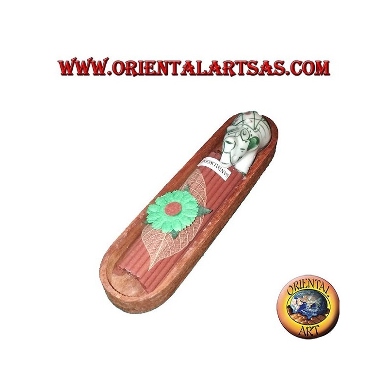12 Natural incenses with elephant burning ceramic incense in the oval