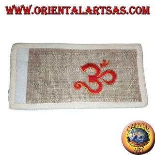 4-pocket hemp wallet with two zippers with embroidered pattern