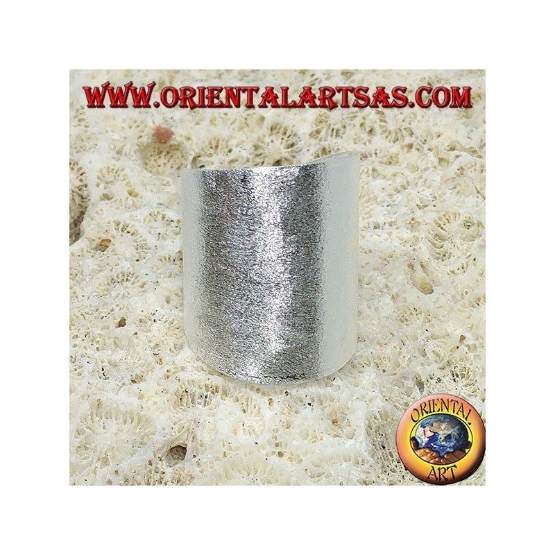 Anello in argento a fascia larga satinata