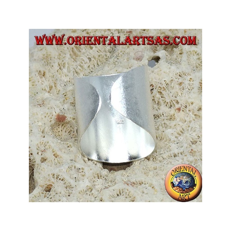 Anello in argento a fascia larga satinata