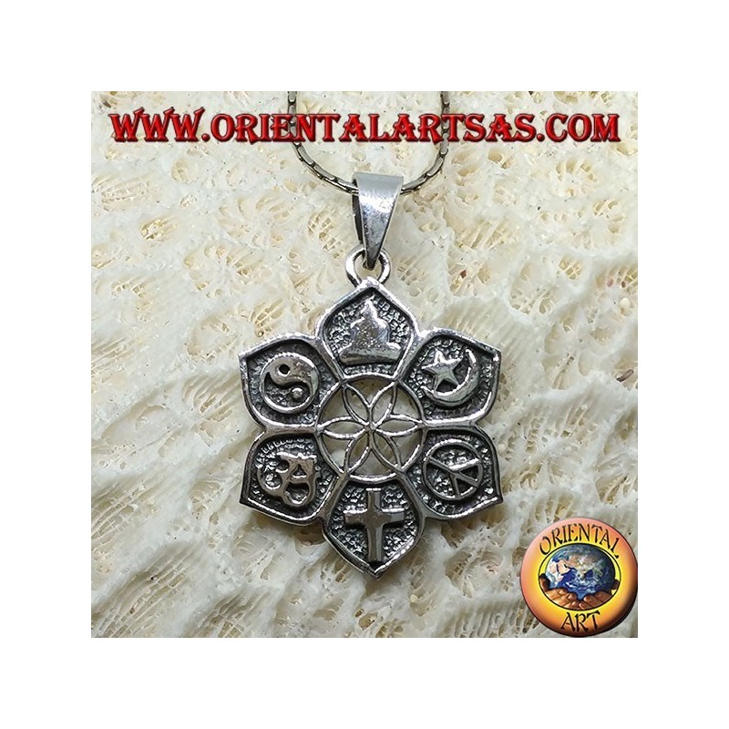 Pendentif en argent, de toutes les religions. "Interfaith"